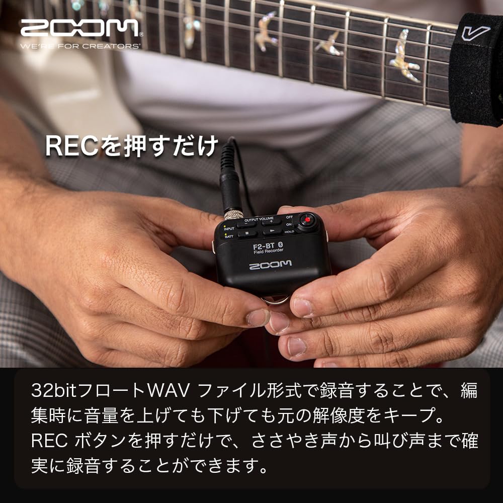 Amazon.co.jp: ZOOM F2-BT/B Zoom Field Recorder, 32-bit Float